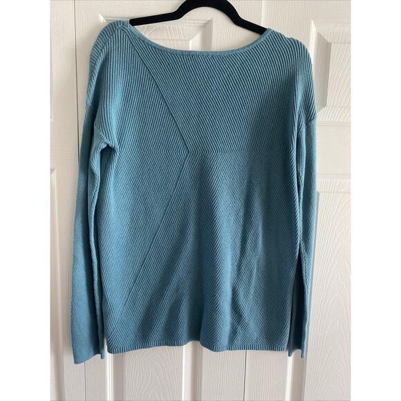 J Jill Womens Small Tall Blue Ribbed Sweater‎ - Picture 6 of 8
